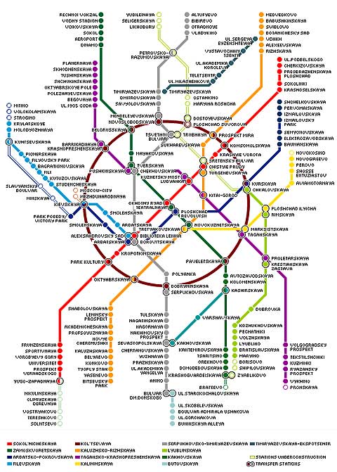 نقشه ایستگاه مترو مسکو